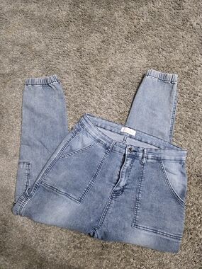 Apple Bottoms Light Blue Denim Jeggings with Elastic Ankles